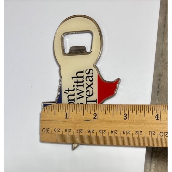 Texas Shaped Bottle Opener Magnetic Dont Mess With Texas Design 4.5" - Picture 3 of 6
